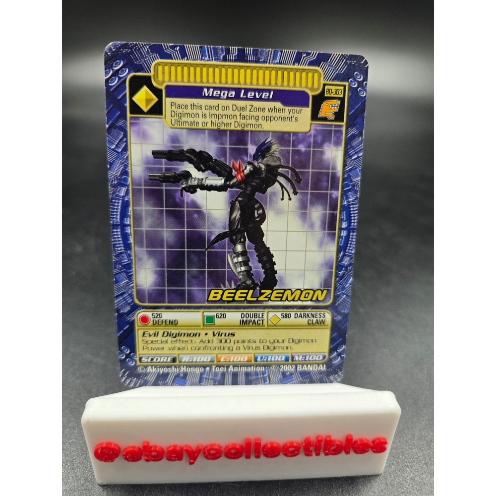 2002 Bandai Digimon Digi-Battle Card Beelzemon BO-303 Mega Level Virus Evil